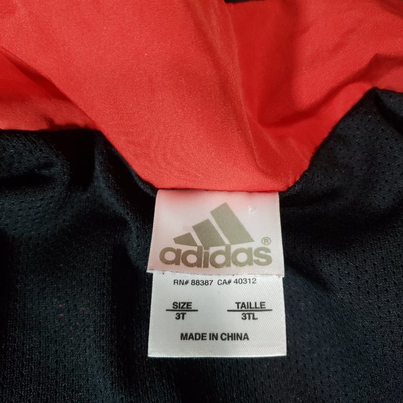 Adidas Track Jacket Collared Sports Coat Lightweight Black Shoulders Stripes 3T - Picture 6 of 6